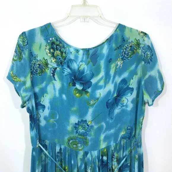 Vintage 80s 90s Casual Floral Midi Dress Multicolor BILA,L - Picture 5 of 9